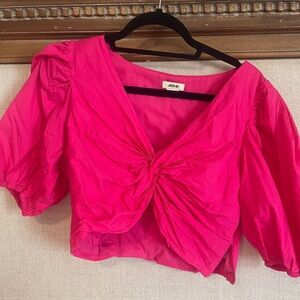 Jason Wu Twist Tie Puff Sleeves Hot Pink